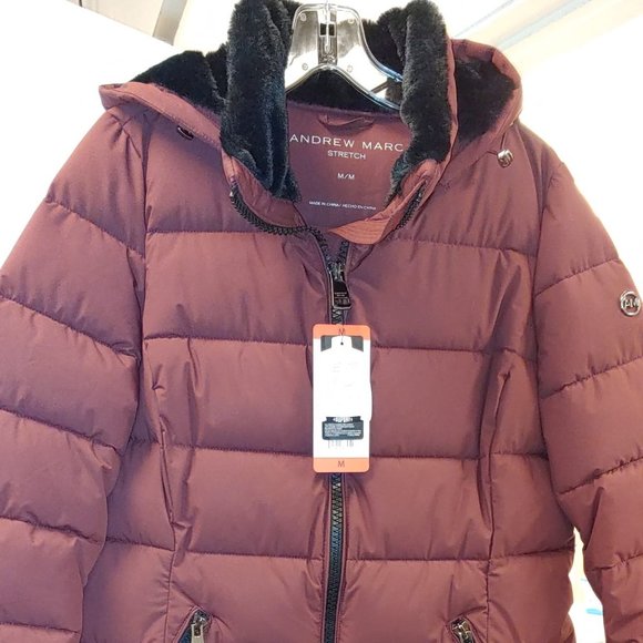 Andrew Marc Ladies' Long Stretch Parka OXBLOOD - Picture 10 of 14